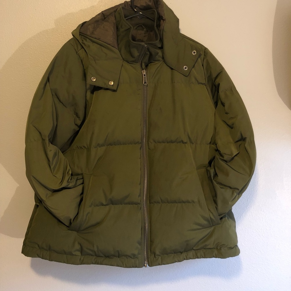 Madewell green down puffer